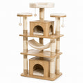 Arbre à chat en contreplaqué avec sisal et tissu
