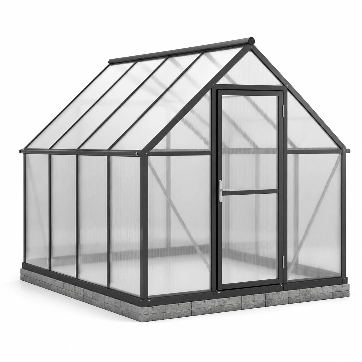 Serre de jardin en aluminium et polycarbonate noir 250x200x195cm