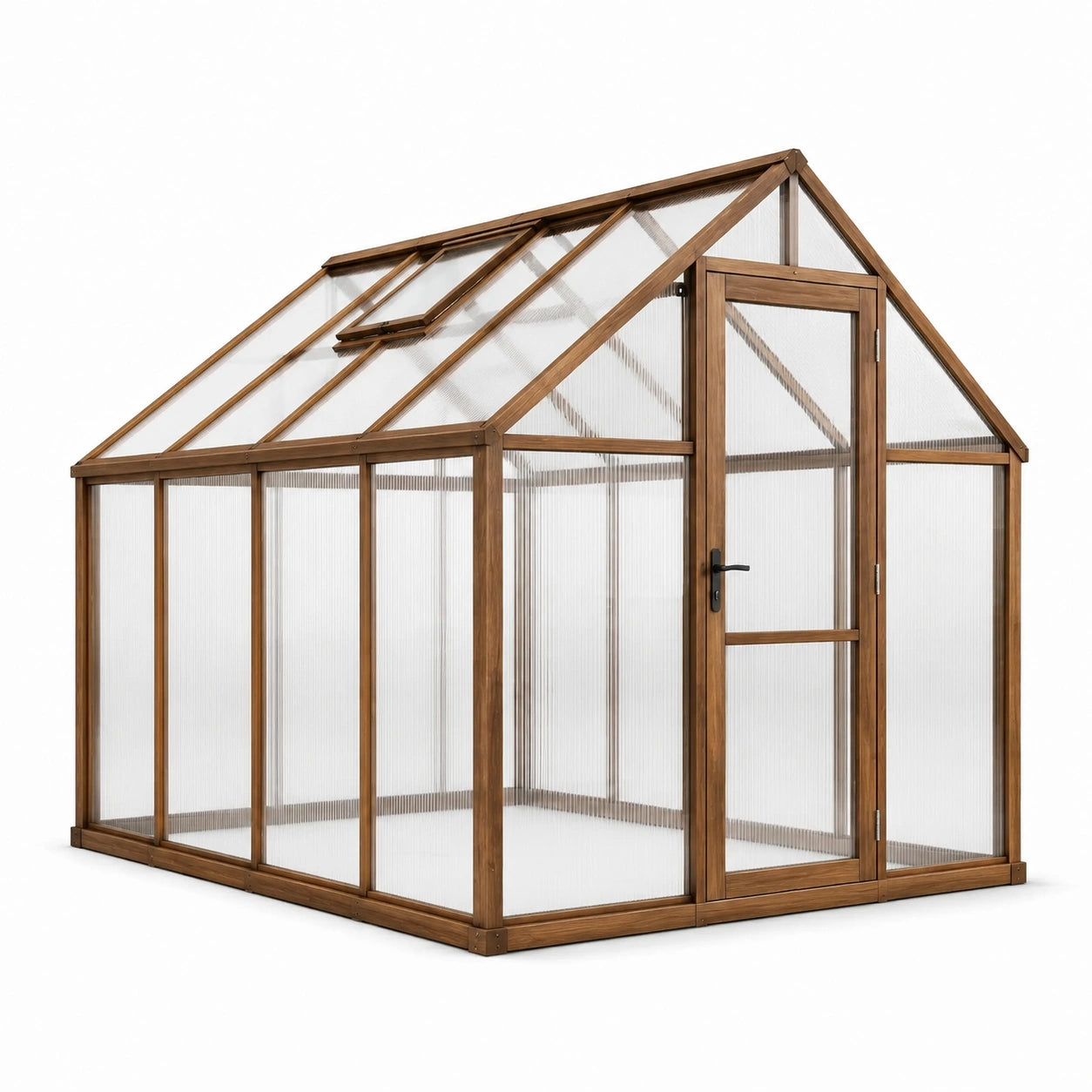 Serre de jardin en bois et polycarbonate transparent 6 mm