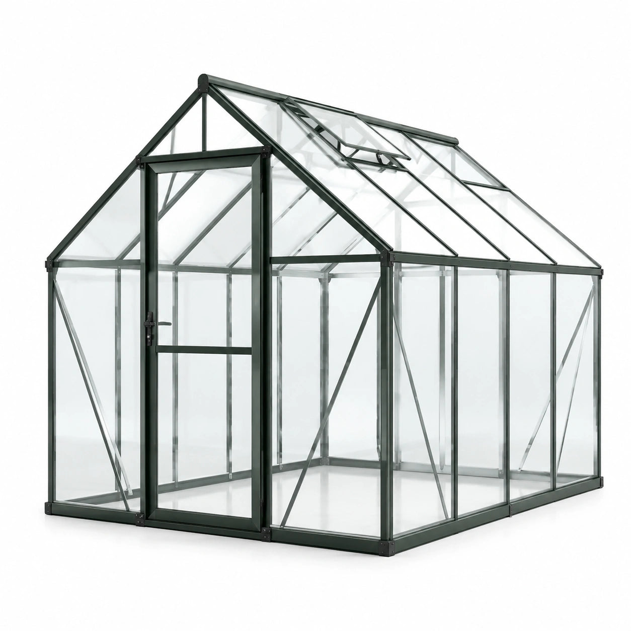 Serre de jardin en aluminium et verre trempé 250x190x195 cm