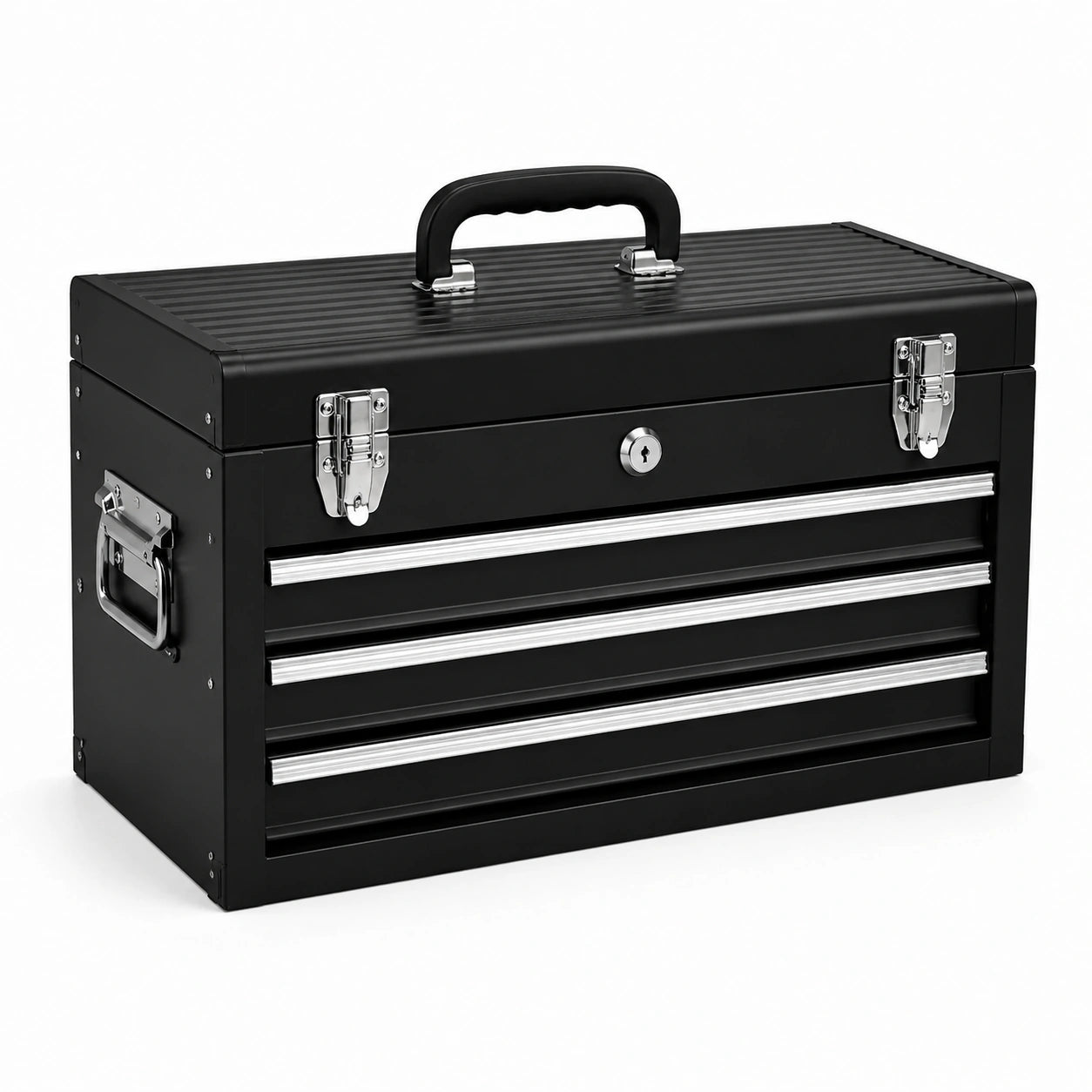 Boîte à outils métal noir 3 tiroirs verrouillable 51cm