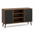 Buffet en bois avec portes en MDF noir 120x40x80 cm