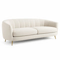 Canapé 3 places en tissu beige avec pieds en métal doré